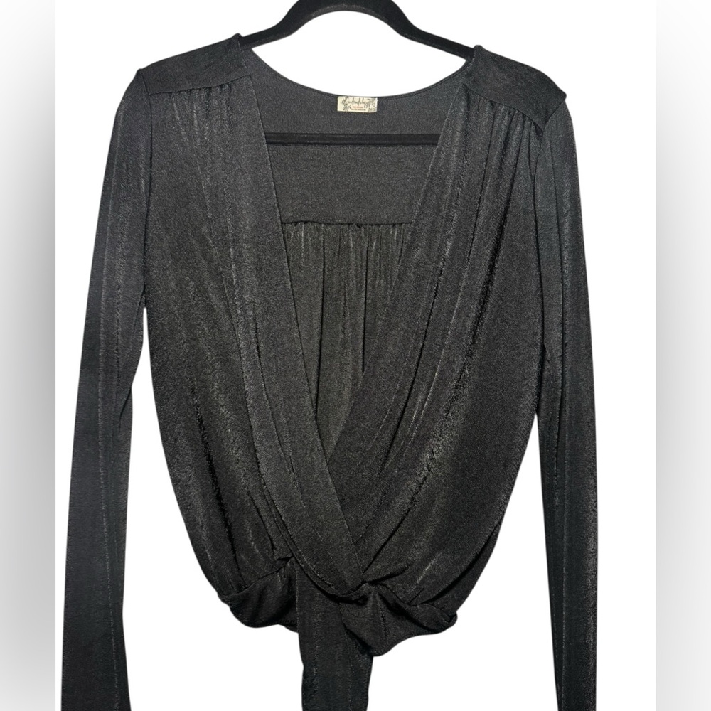 Intimately by free people Elegant Black Draped Blouse
